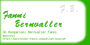 fanni bernvaller business card